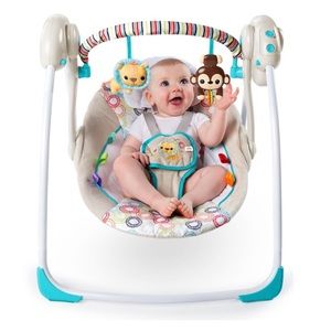 Bright Starts Portable Swing with WhisperQuiet Technology - Petite Jungle Theme